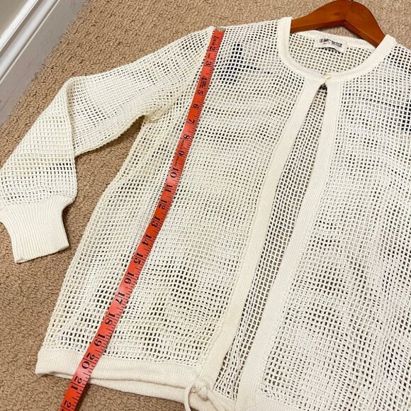 Vintage Sheer Square Crochet Cardigan Ivory – XS - Picture 9 of 11